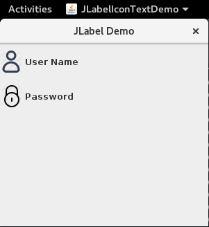 Swing JLabel with text and icon