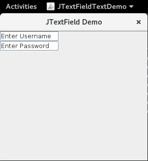 Swing JTextField with text