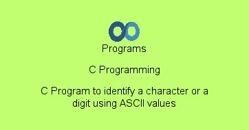 C Program to identify a character or a digit using ASCII values