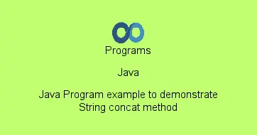 Java Program example to demonstrate String concat method