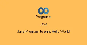 Java Program to print Hello World