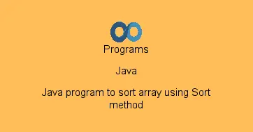 Java program to sort array using Sort method