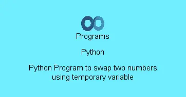 Python Program to swap two numbers using temporary variable