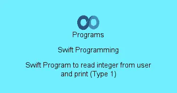 Swift Program to read integer from user and print (Type 1)