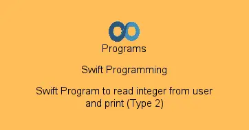 Swift Program to read integer from user and print (Type 2)
